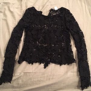 Black floral long sleeve shirt from H&M